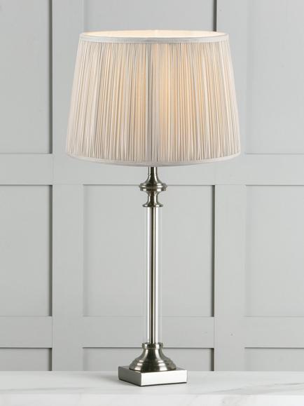 Laura Ashley Winston Table Lamp - view 2, Clear/Chrome