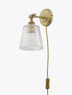 Laura Ashley Callaghan Plug-In Wall Light, Brass, Brass