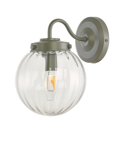 Laura Ashley Georgie Outdoor Glass Globe Wall Light, Grey, Grey
