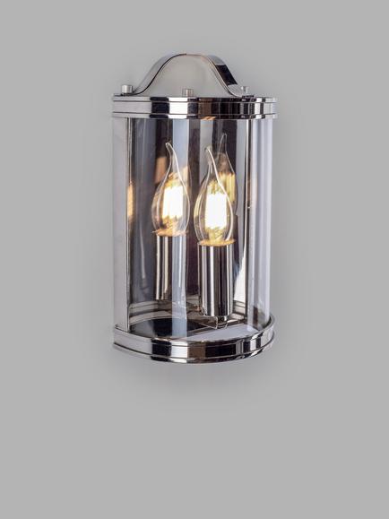 Laura Ashley Harrington Glass Wall Light, Nickel, Nickel