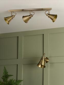 Laura Ashley Rufus 3 Spotlight Ceiling Bar, Brass - view 2, Brass