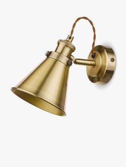 Laura Ashley Rufus Single Wall Light, Brass, Antique Brass