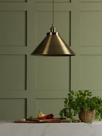 Laura Ashley Rufus Grande Ceiling Light, Brass - view 2, Brass
