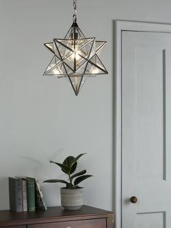 Laura Ashley Star Glass Ceiling Light, Silver, Silver