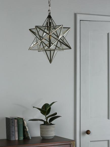 Laura Ashley Star Glass Ceiling Light, Silver - view 2, Silver
