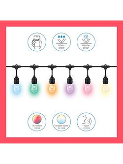 WiZ Smart LED White and Colour Outdoor Festoon Lights - view 2, Multi