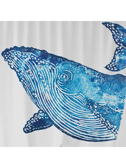 bliss Creatures Whale Shower Curtain, Blue, Blue