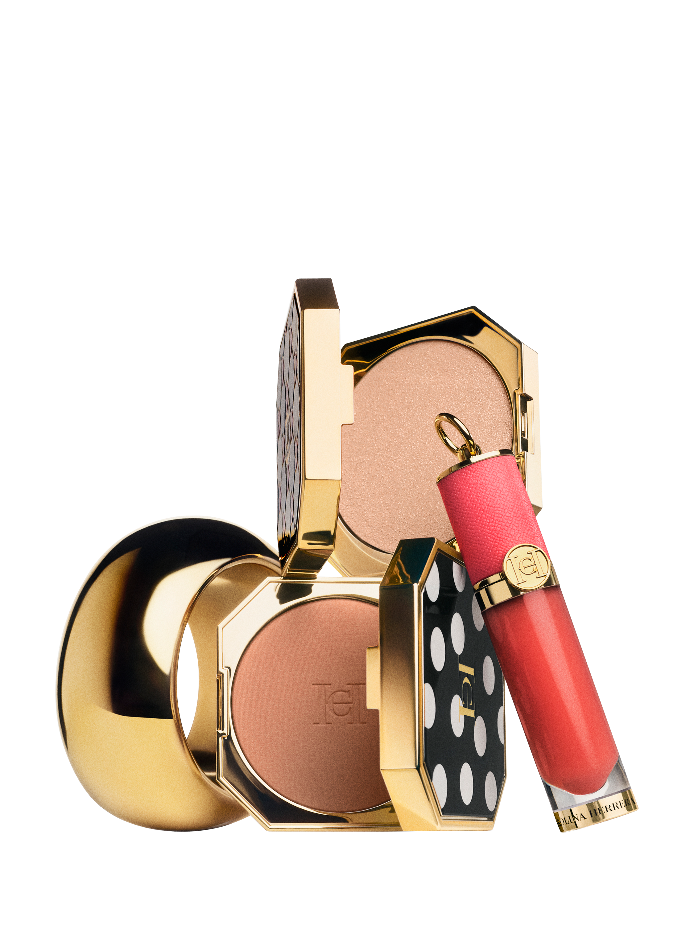 Product image 7 of 7, which shows Carolina Herrera The Compact Case, Green Waves