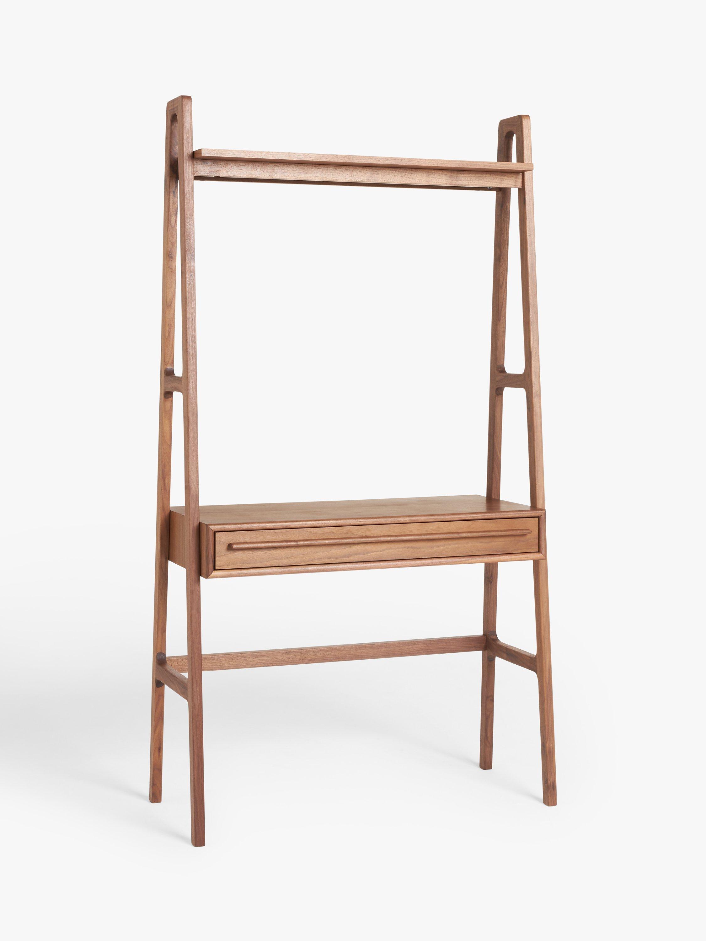 John Lewis Cara Shelving Unit With Desk, American Black Walnut