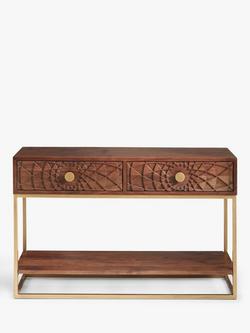 John Lewis Array Wood Console Table - view 2, Acacia