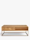 John Lewis Estate 2 Drawer Oak Wood Coffee Table, Natural