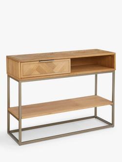 John Lewis Estate 1 Drawer Oak Wood Console Table, Natural, Natural