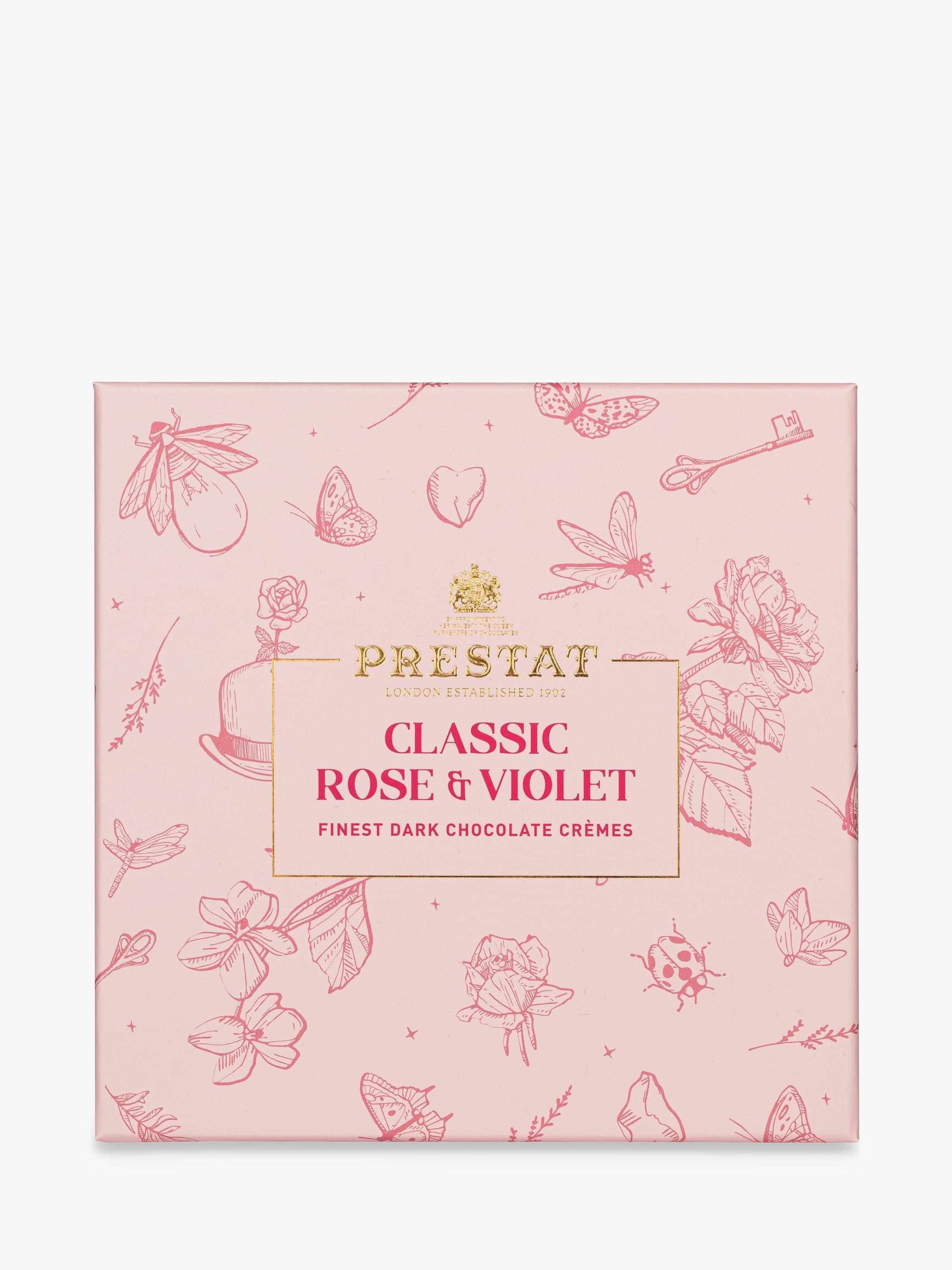 Prestat Classic Rose & Violet Dark Chocolate Cremes, 135g