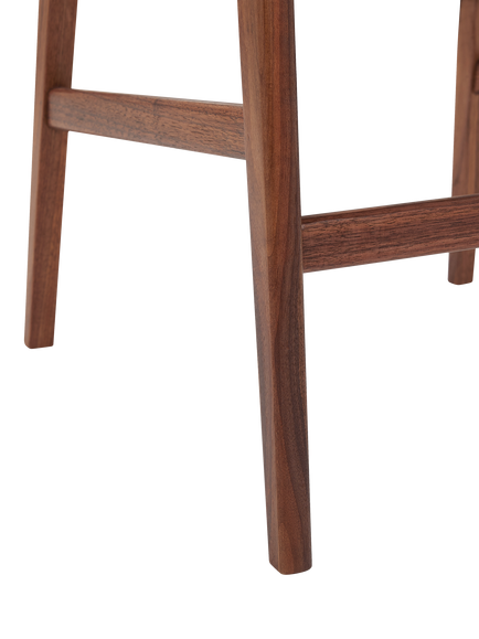 John Lewis Cara Bar Stool, Natural/American Black Walnut - view 2, Mid Brown
