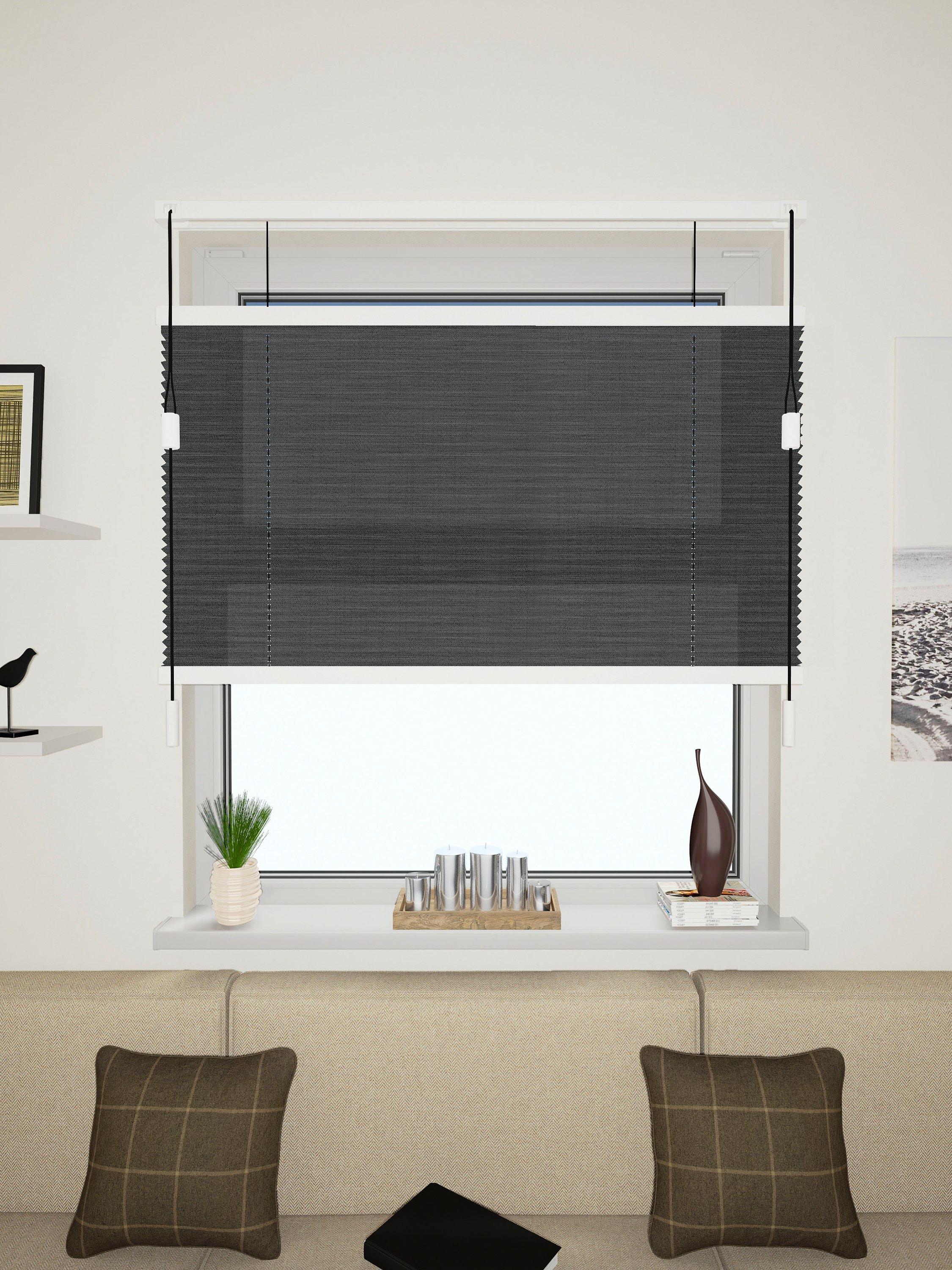 John Lewis Made to Measure Textured Daylight Pleated Blind, Black