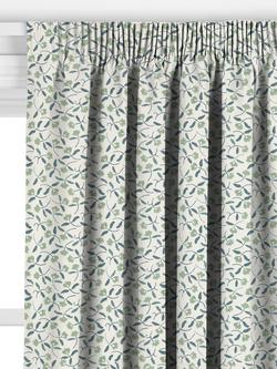John Lewis Scallop Floral Made to Measure Curtains or Roman Blind, Linden - view 2, Linden
