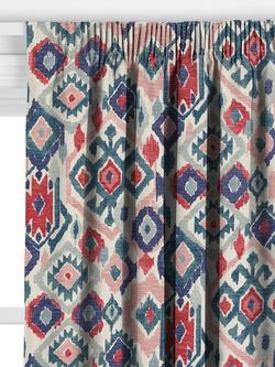 John Lewis Maya Ikat Made to Measure Curtains or Roman Blind, Soft Teal - view 2, Soft Teal