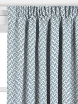 John Lewis Split Chevron Made to Measure Curtains or Roman Blind, Slate Blue - view 2, Slate Blue