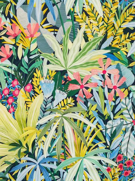 John Lewis Exotic Garden Made to Measure Curtains or Roman Blind, Dark Night Sky, Dark Night Sky