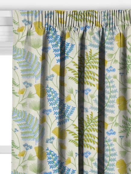 John Lewis Laurel Embroidery Made to Measure Curtains or Roman Blind, Tranquil Blue - view 2, Tranquil Blue