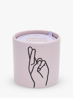 DesignWorks Ink Fingers Crossed Ceramic Wisteria & Willow Scented Candle, 163g
