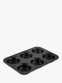 Eaziglide Aluminium Non-Stick Cupcake Tray, 6 Cup, Black