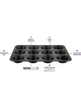 Eaziglide Aluminium Non-Stick Cupcake Tray, 12 Cup