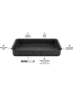 Eaziglide Aluminium Non-Stick Deep Cake Tin / Baking Tray, 30 x 20cm - view 2, Black