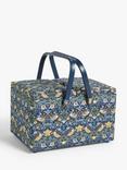 John Lewis William Morris Strawberry Thief Twin Lid Sewing Basket, Navy