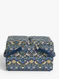 John Lewis William Morris Strawberry Thief Twin Lid Sewing Basket, Navy