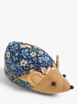 John Lewis William Morris Strawberry Thief Hedgehog Pincushion, Blue, Blue