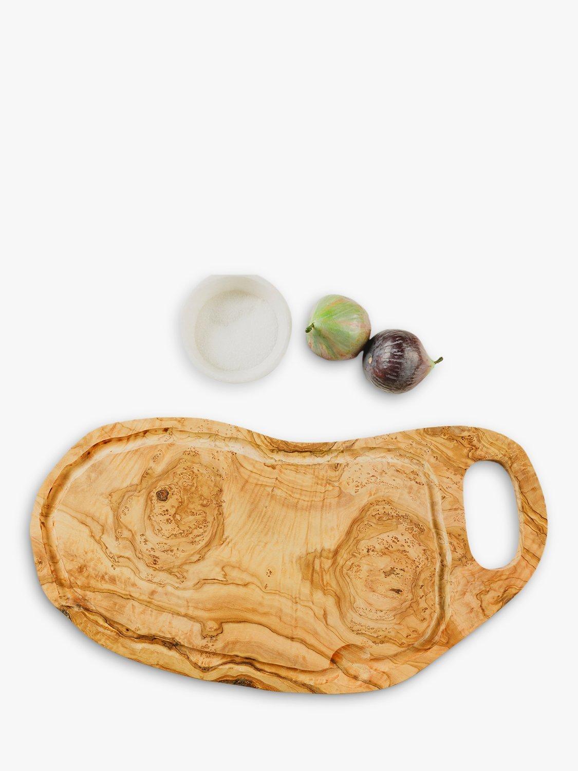 Selbrae House Grooved Olive Wood Carving Board, Natural