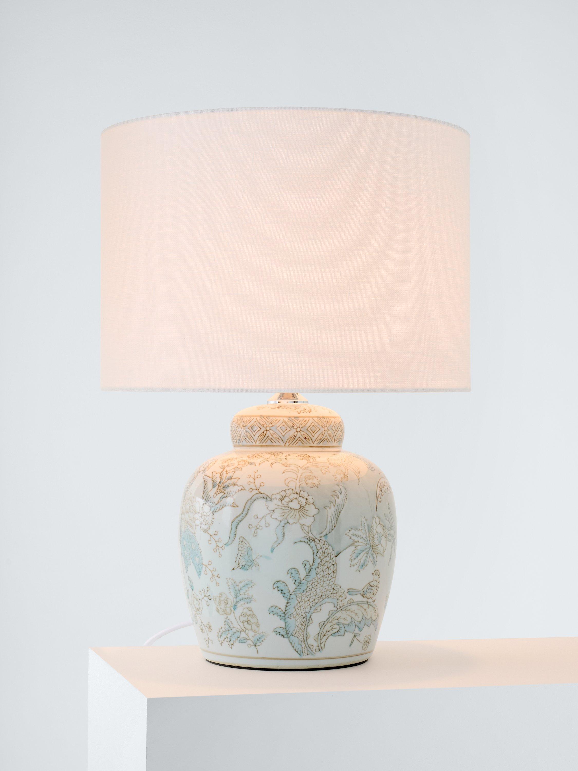 Hand-built ceramic factory minty glossy lamp