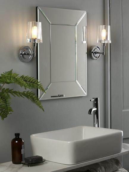 Laura Ashley Blake Bathroom Single Wall Light, Chrome, Chrome
