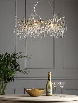 Laura Ashley Willow Crystal Grande Ceiling Light, Champagne - view 2, Champagne