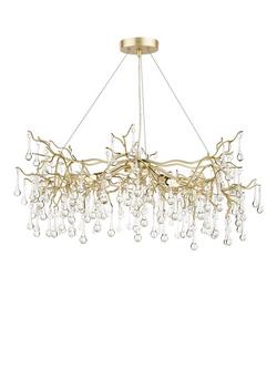 Laura Ashley Willow Crystal Grande Ceiling Light, Champagne, Champagne