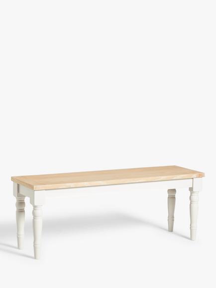 John Lewis Foxmoor 2 Seater Dining Bench, FSC-Certified, Oak & Cream