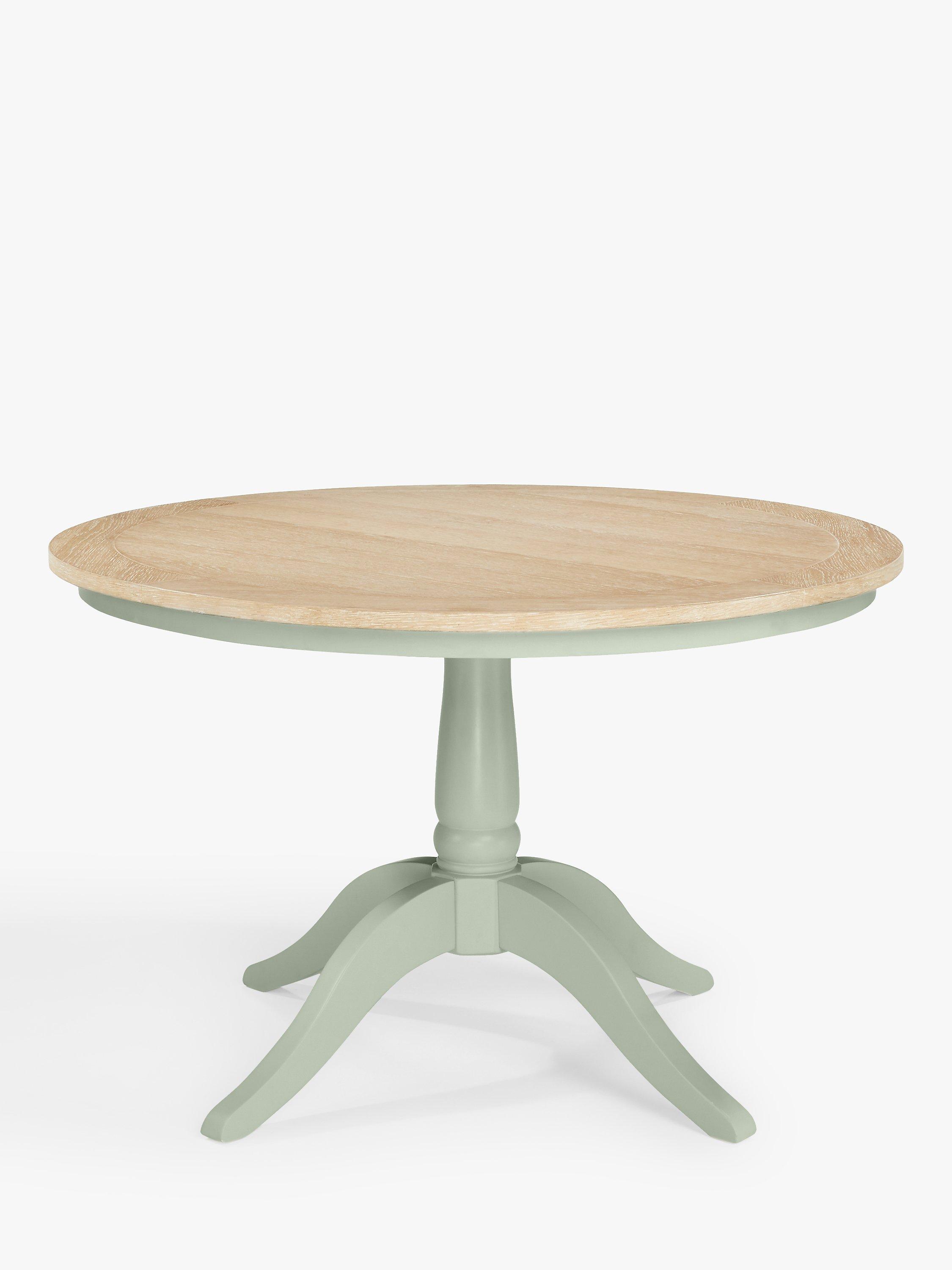 John Lewis Foxmoor 4 Seater Pedestal Dining Table, FSC-Certified, Oak & Sage Green