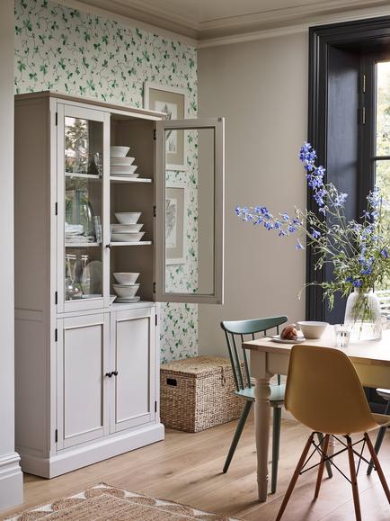 John Lewis Foxmoor Display Cabinet, FSC-Certified, Oak/Natural - view 2, Oak & Cream