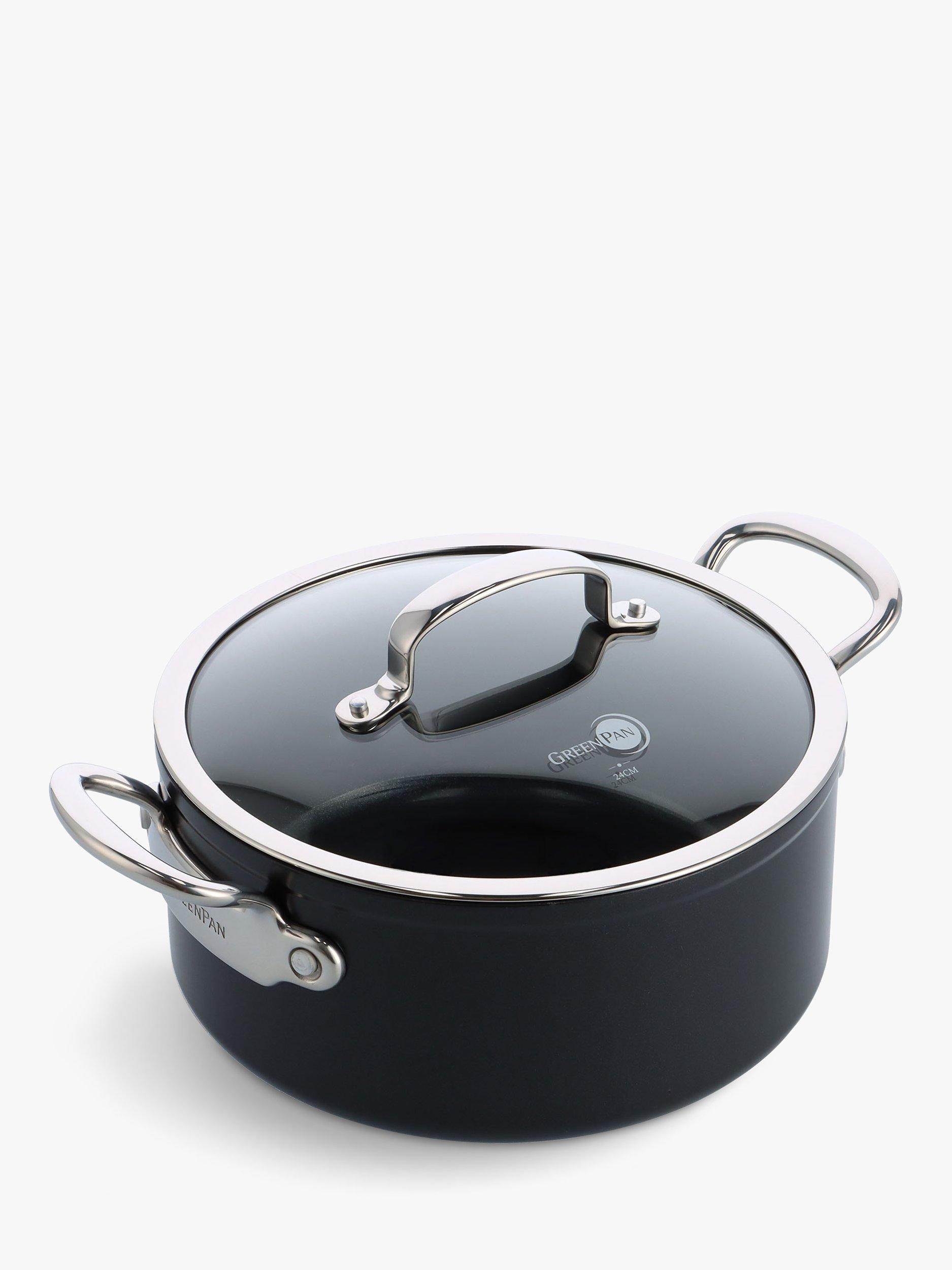 GreenPan Barcelona Pro Hard Anodised Ceramic Non-Stick Casserole & Lid, 24cm
