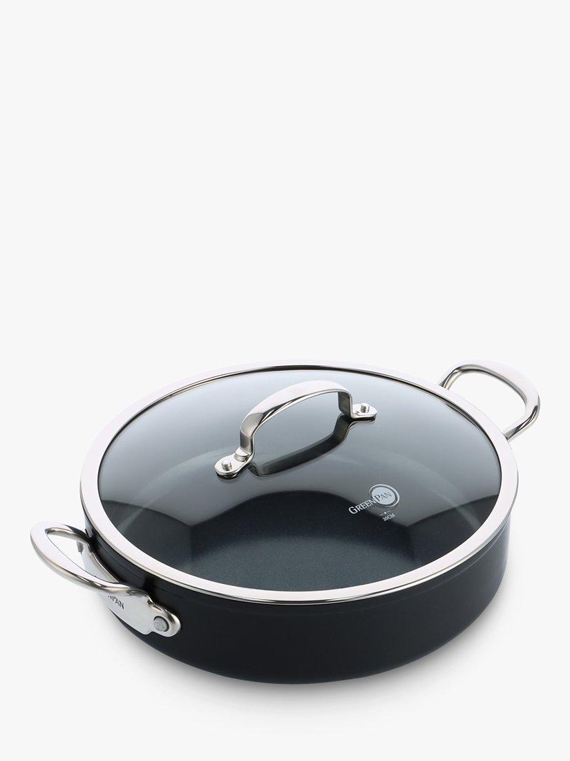 GreenPan Barcelona Pro Hard Anodised Ceramic Non-Stick Shallow Casserole & Lid, 30cm