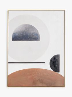 John Lewis 'Circles' Hand-Painted Framed Canvas, 120 x 90cm, Brown/Multi, Brown/Multi