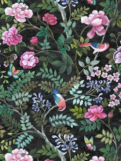 Designers Guild Porcelaine de Chine Velvet Furnishing Fabric, Noir