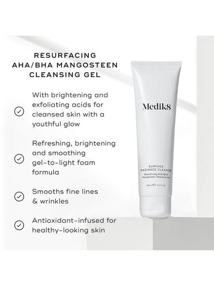 Medik8 Surface Radiance Cleanse Resurfacing AHA/BHA Mangosteen Cleansing Gel, 150ml - view 2, 