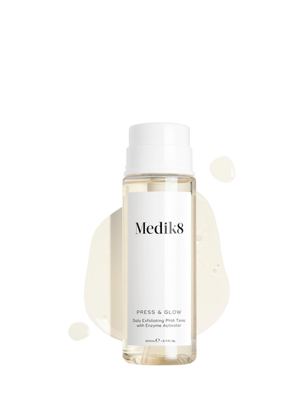 Medik8 Press & Glow Daily Exfoliating PHA Tonic with Enzyme Activator, 200ml, 