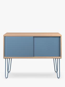 Bisley Multi 2 Sliding Door Sideboard with Hairpin Legs, Blue