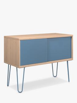 Bisley Multi 2 Sliding Door Sideboard with Hairpin Legs - view 2, Blue