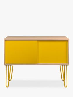 Bisley Multi 2 Sliding Door Sideboard with Hairpin Legs, Yellow