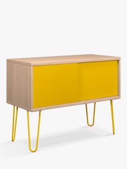 Bisley Multi 2 Sliding Door Sideboard with Hairpin Legs - view 2, Yellow