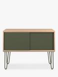 Bisley Multi 2 Sliding Door Sideboard with Hairpin Legs, Green